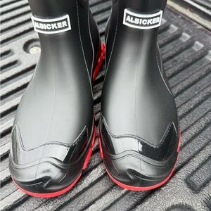 Albicker Black and Red Rain Boots
